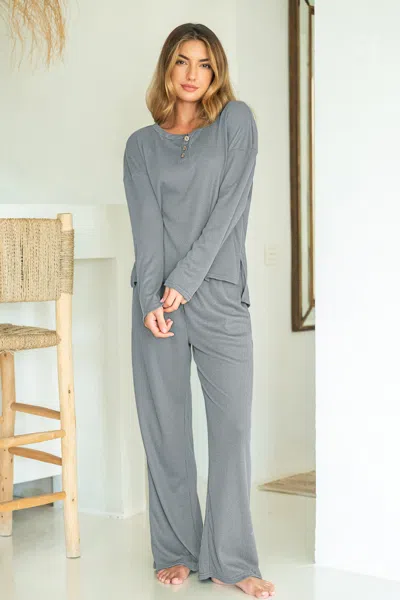 Cupshe Not Basic Grey Pajama Set In Gray