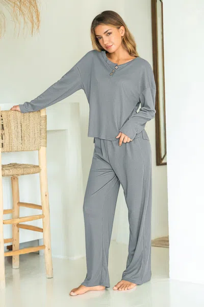 Cupshe Not Basic Grey Pajama Set In Gray