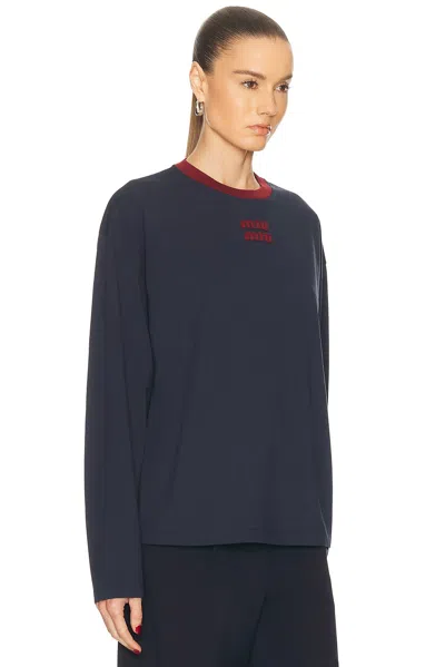 Miu Miu Pullover Sweater In Blue