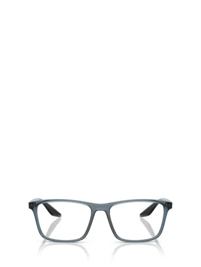 Prada Linea Rossa Ps 01qv Czh1o1 Azzurro Trasparente Glasses In Gray