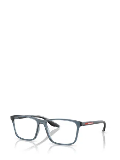 Prada Linea Rossa Ps 01qv Czh1o1 Azzurro Trasparente Glasses In Gray