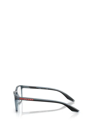 Prada Linea Rossa Ps 01qv Czh1o1 Azzurro Trasparente Glasses In Gray