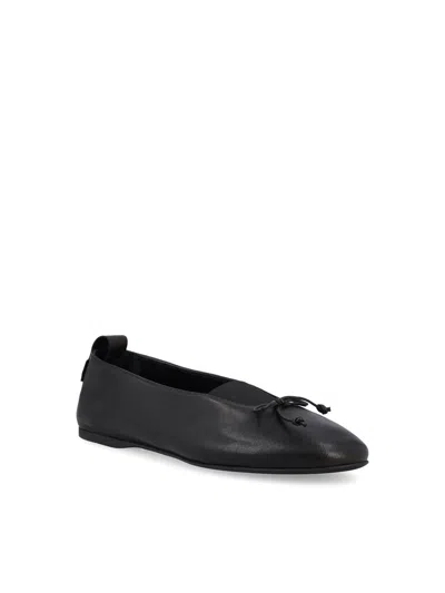 Miu Miu Nappa Ballerinas Bow Detail Flat Sole In Black