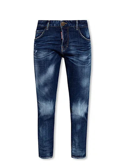 Dsquared2 Bleached-effect Skinny Jeans In Blue