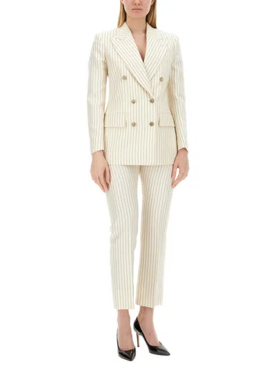 Tom Ford Pinstripe Pants In Neutral