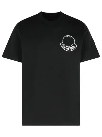 Moncler Archive Line Logo T Shirt In Black