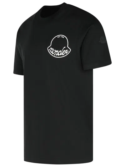Moncler Archive Line Logo T Shirt In Black