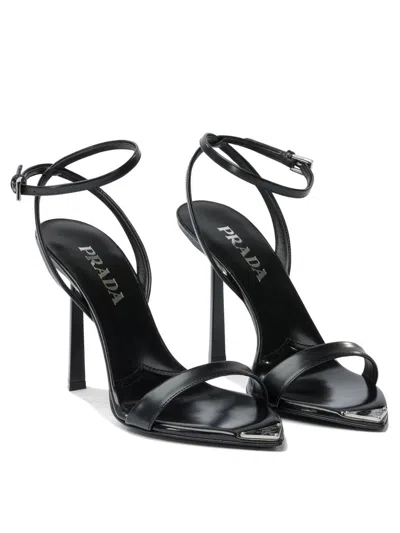 Prada Stylish Pointed Toe Sandals For Women In Black