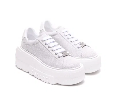 Casadei Silver Platform Sneaker Sneakers In Gray