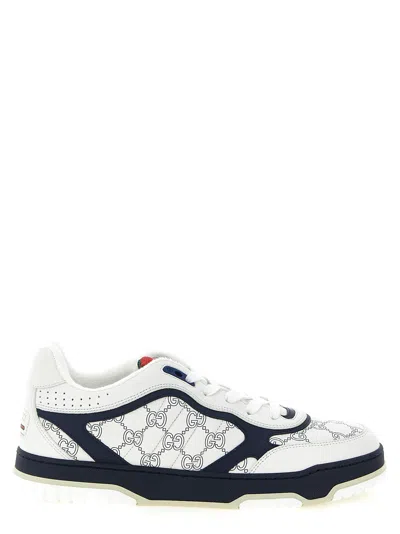 Gucci Re Web Sneakers Hammer Leather Pattern In Black