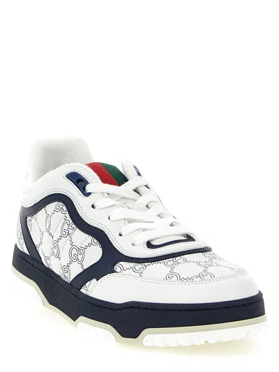 Gucci Re Web Sneakers Hammer Leather Pattern In Black
