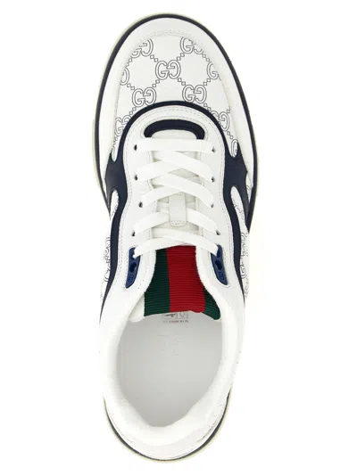 Gucci Re Web Sneakers Hammer Leather Pattern In Black