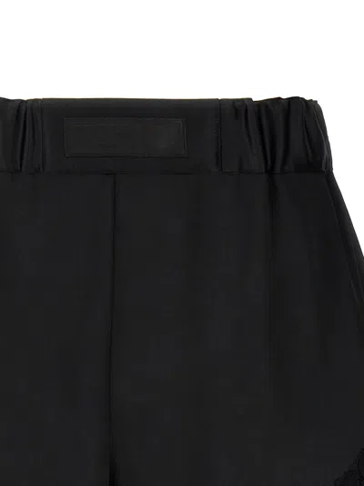 Versace High Waist Shorts Lace Panel Design In Black