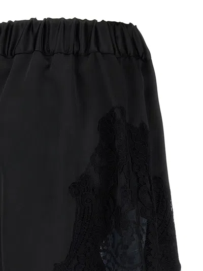 Versace High Waist Shorts Lace Panel Design In Black