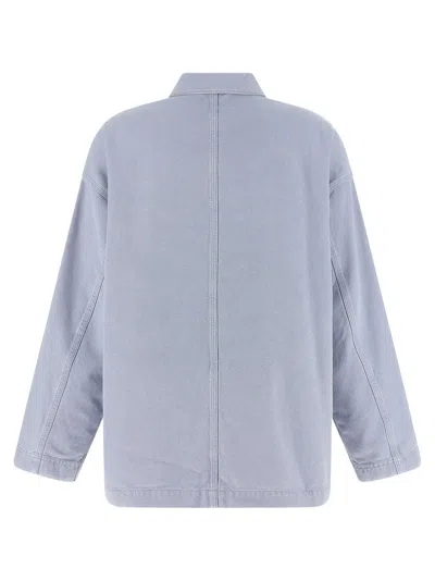 Weekend Max Mara Collared Jacket Chest Pocket Patch Pockets In Blue