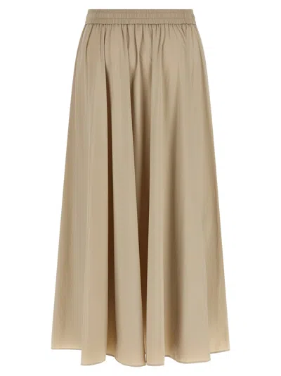 Herno Women Maxi Beige Dress With Drawstring In Stretch Polyamide Woman In Neutral
