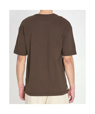 Lemaire Short-sleeved Boxy T-shirt In Heavy Jersey In Brown