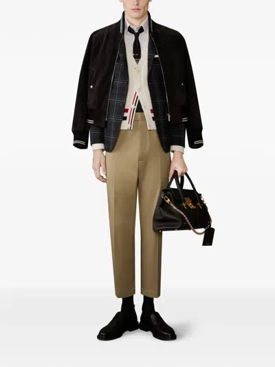 Thom Browne Plaid-pattern Single-breasted Blazer In Black