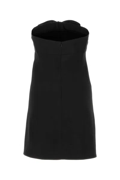 Saint Laurent Black Acetate Casual Dress In Multi