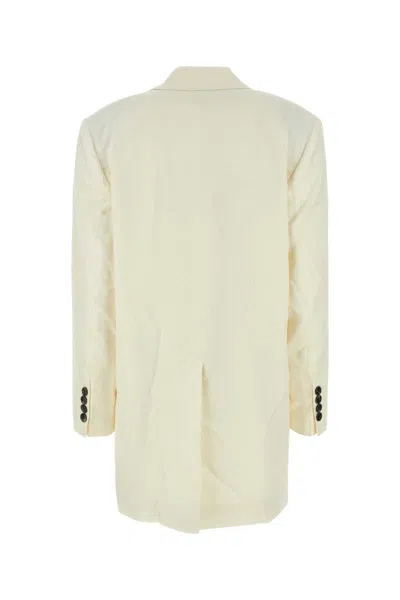 Ami Alexandre Mattiussi Ami Paris Ivory Wool Oversize Blazer In White