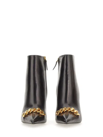 Tom Ford Black Iconic Chain 105 Leather Ankle Boots In Black
