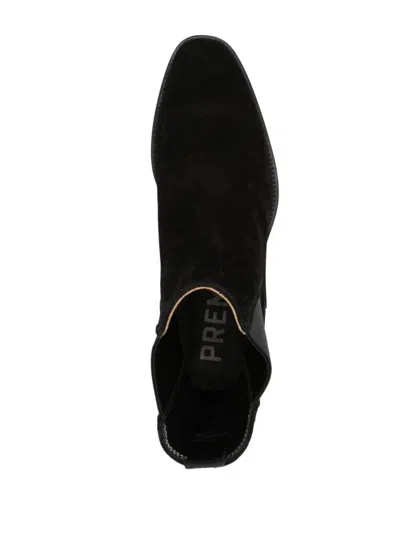 Premiata Shimmering Suede Beatles Boot In Black
