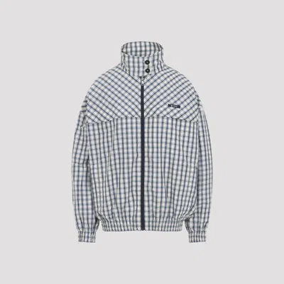 Prada Jacket High Collar Elastic Cuffs Hem In Multi