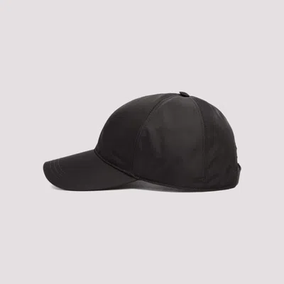 Prada Triangle Logo Baseball Cap In Black