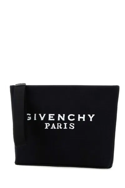 Givenchy Logo Cotton Pouch In Black