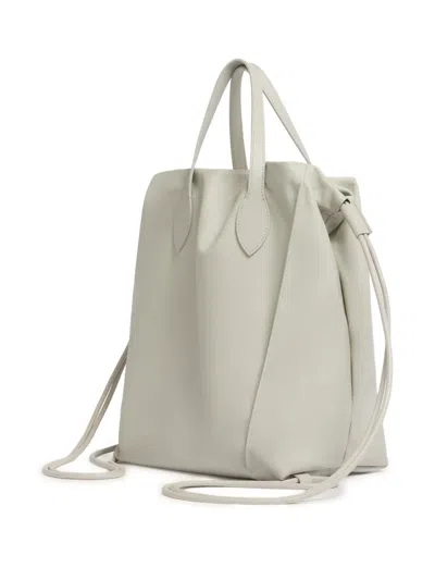 Marni Scrunchie Leather Backpack In Gray