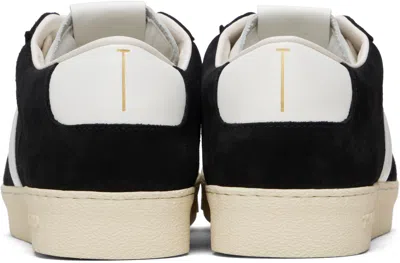 Tom Ford Blake Sneakers Suede Upper Contrast Stripe Rubber Sole In Black