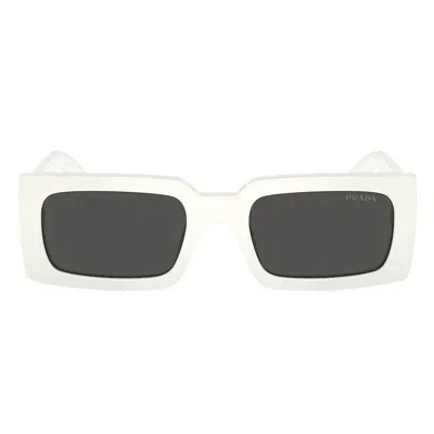 Prada Dark Grey Rectangular Ladies Sunglasses Pr A07s 1425s0 52 In Black