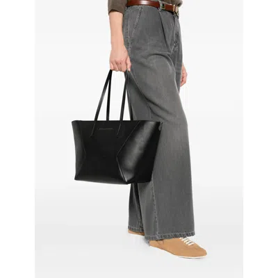 Brunello Cucinelli Calfskin Small Bc Duo Bag In Black