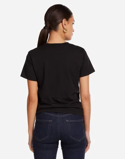 Lauren Moshi Ursula Crystal Evil Eye Stripe Top In Black