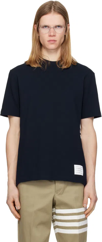 Thom Browne Signature Loopback Oversized T-shirt In Black