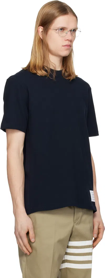 Thom Browne Signature Loopback Oversized T-shirt In Black