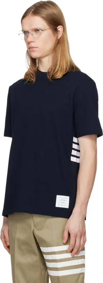 Thom Browne Signature Loopback Oversized T-shirt In Black
