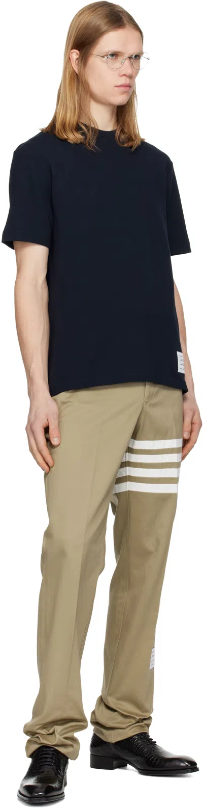 Thom Browne Signature Loopback Oversized T-shirt In Black