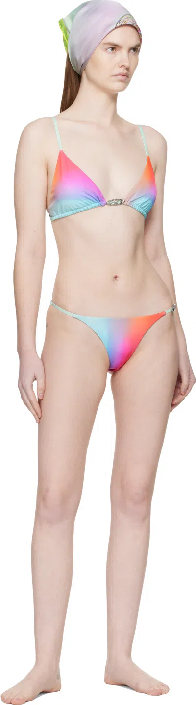 Casablanca Gradient Printed Triangle Bikini Top In Multi