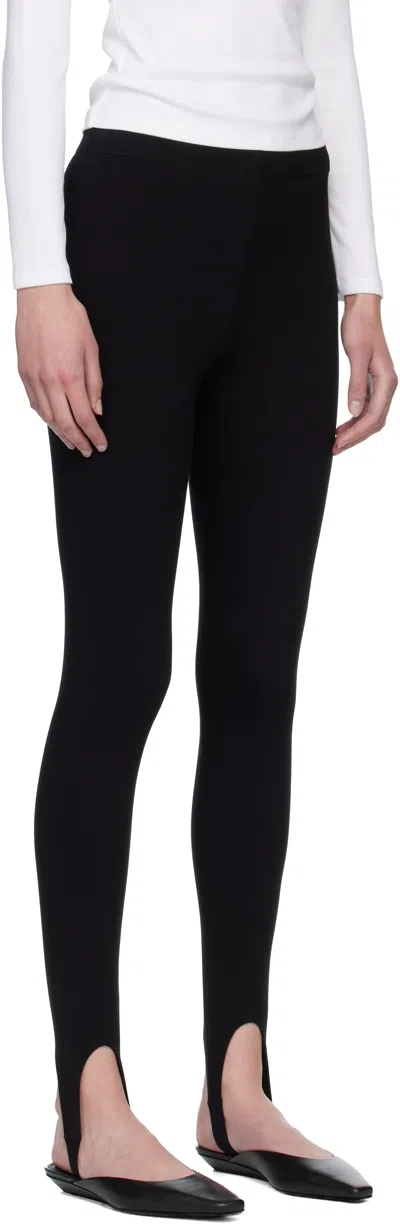 Leset Black Rio Stirrup Leggings In Black