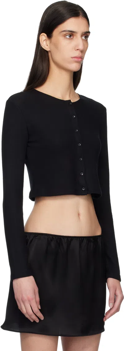 Leset Lauren Cropped Cardigan Ii In Black