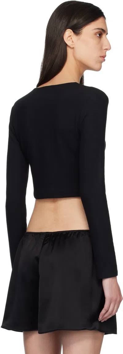 Leset Lauren Cropped Cardigan Ii In Black