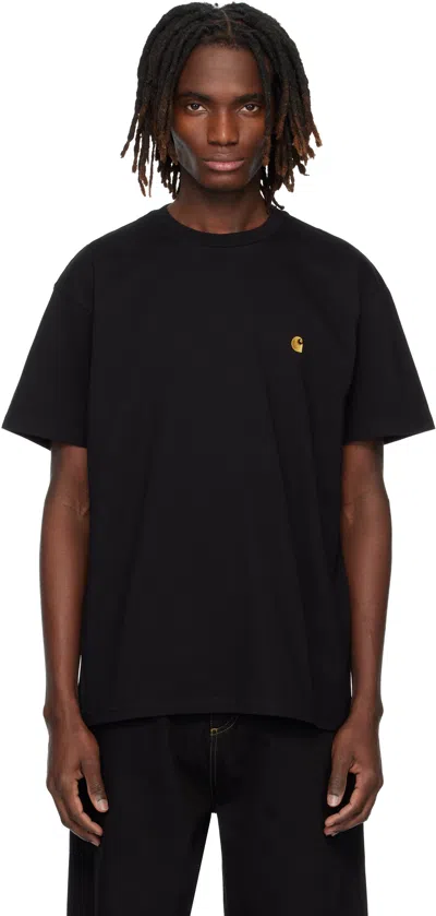 Carhartt American Script Embroidered Logo T-shirt In Black