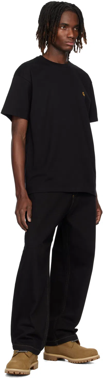 Carhartt American Script Embroidered Logo T-shirt In Black