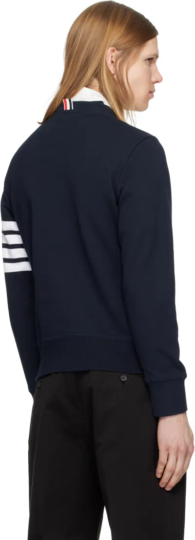 Thom Browne Classic Sweatshirt In Classic Loopback With Engineered 4 B In Blue