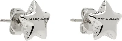 Marc Jacobs Silver Star Stud Earrings In Gray