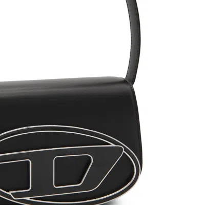Diesel Rectangular Leather Shoulder Bag With Single Handle In Black