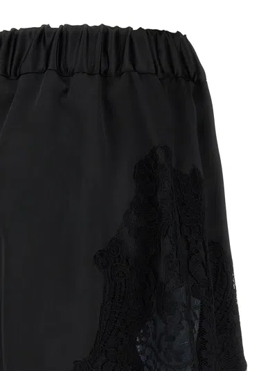 Versace High Waist Shorts Lace Panel Design In Black