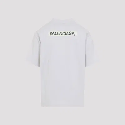 Balenciaga Oversized Logo-print Cotton-jersey T-shirt In White