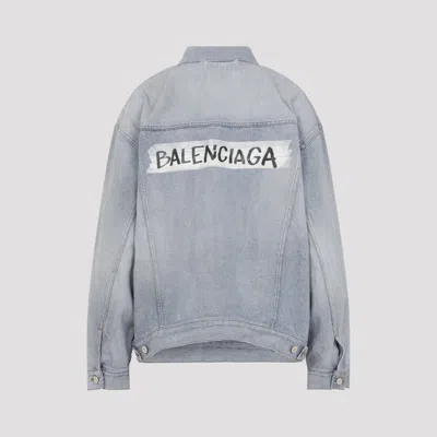 Balenciaga Collared Regular Jacket Long Sleeves Pockets In Gray